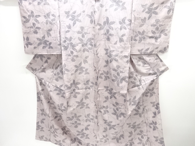 JAPANESE KIMONO / ANTIQUE HITOE KIMONO / TAISHO ROMAN STYLE / SILK / WOVEN PLANTS